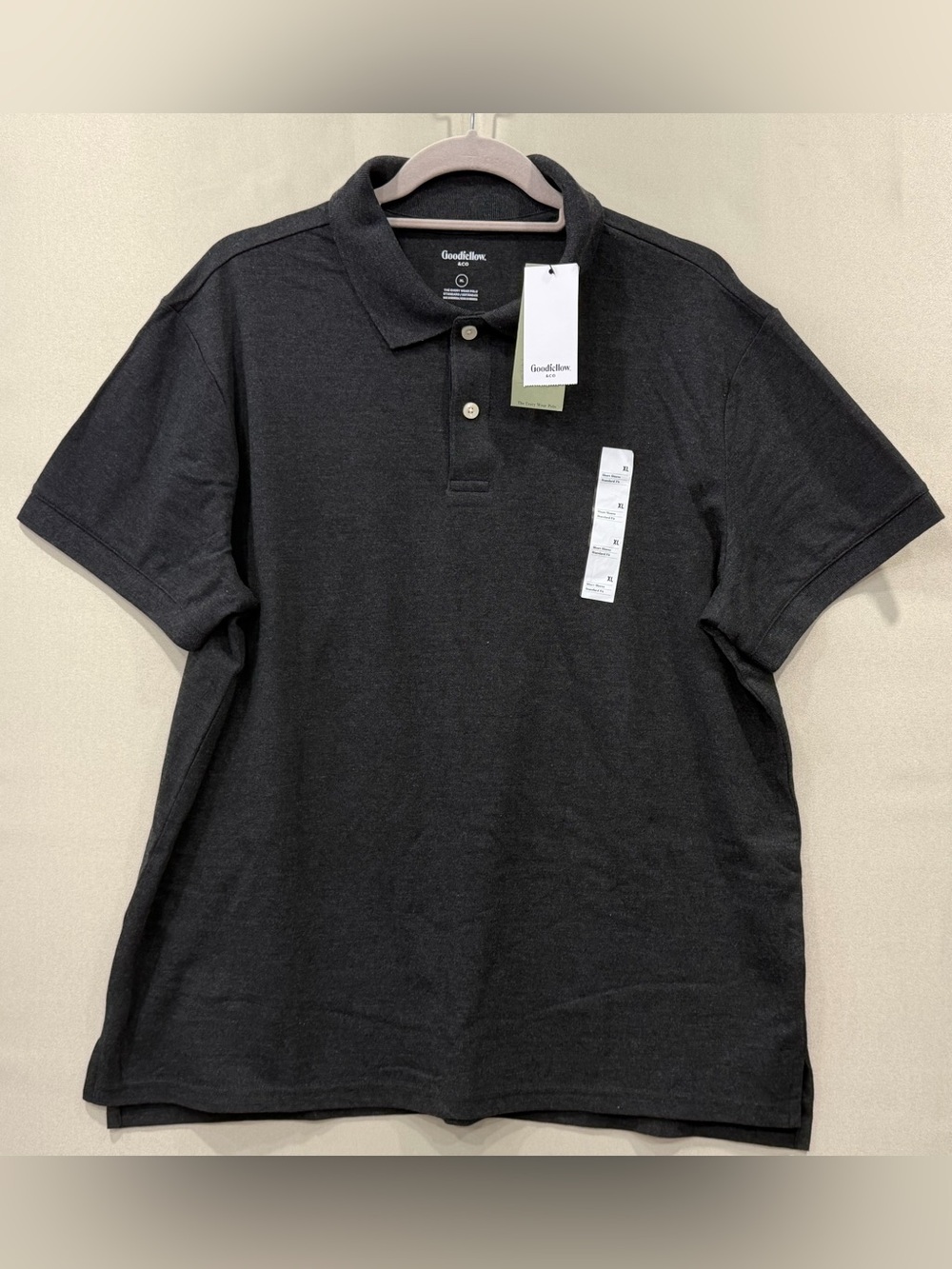 Goodfellow & Co Black Short-Sleeve Polo Shirt